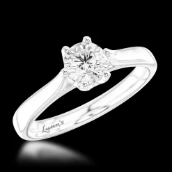 Solitaire 0.40ct F SI1 Diamond Platinum Ring