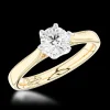 Solitaire 0.50ct F SI1 Diamond Platinum/Yellow Ring