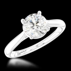 Solitaire 1.02ct F SI2 Diamond Platinum Ring