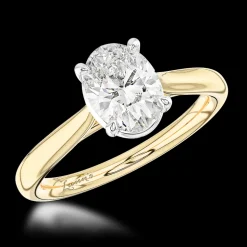 Solitaire 1.01ct F SI1 Diamond Yellow Gold/Platinum Ring