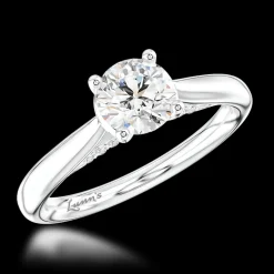 Solitaire 0.70ct F SI1 Diamond Platinum Ring