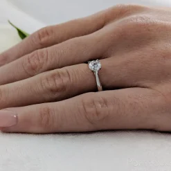 Solitaire 0.40ct F SI1 Diamond Platinum Ring