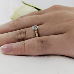 Solitaire 0.80ct F SI1 Diamond Yellow Gold/Platinum Ring