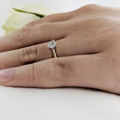 Solitaire 0.30ct F SI1 Diamond Yellow Gold/Platinum Ring