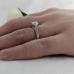 Solitaire 0.70ct F SI1 Diamond Platinum Ring