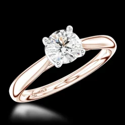 Solitaire 0.70ct F VS2 Diamond Rose Gold/Platinum Ring