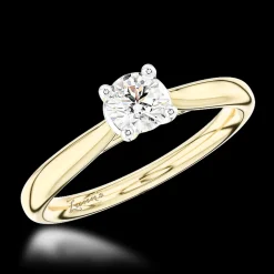 Solitaire 0.41ct F VS2 Diamond Yellow Gold/Platinum Ring