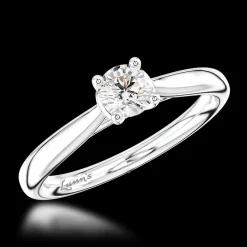 Solitaire 0.30ct F VS2 Diamond Platinum Ring