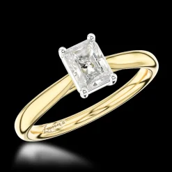 Solitaire 0.70ct F VS2 Diamond Yellow Gold/Platinum Ring