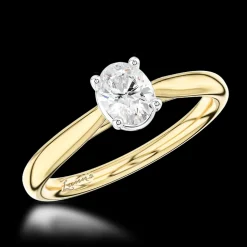 Solitaire 0.41ct F VS2 Diamond Yellow Gold/Platinum Ring