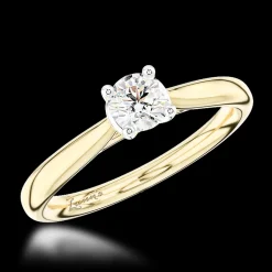 Solitaire 0.21ct F VS Diamond Yellow Gold/Platinum Ring