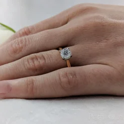 Solitaire 0.70ct F VS2 Diamond Rose Gold/Platinum Ring