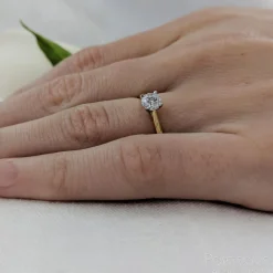 Solitaire 0.41ct F VS2 Diamond Yellow Gold/Platinum Ring