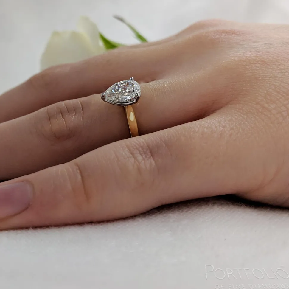 Solitaire 0.70ct F VS1 Diamond Yellow Gold/Platinum Ring