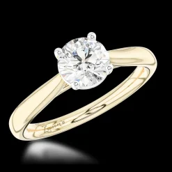 Solitaire 1.01ct G SI2 Diamond Yellow Gold/Platinum Ring