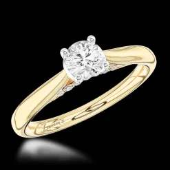 Solitaire 0.40ct G SI1 Diamond Yellow Gold/Platinum Ring