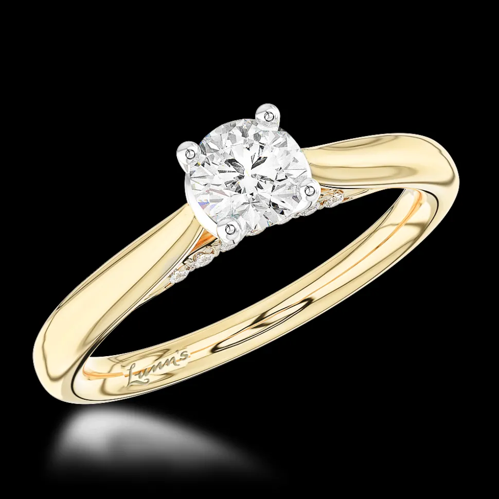 Solitaire 0.40ct G SI1 Diamond Yellow Gold/Platinum Ring