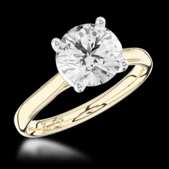 Solitaire 2.01ct G SI2 Diamond Yellow Gold/Platinum Ring