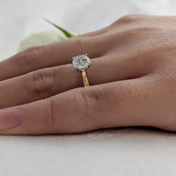 Solitaire 1.00ct G SI2 Diamond Yellow Gold/Platinum Ring