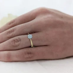 Solitaire 0.40ct G SI1 Diamond Platinum/Yellow Ring