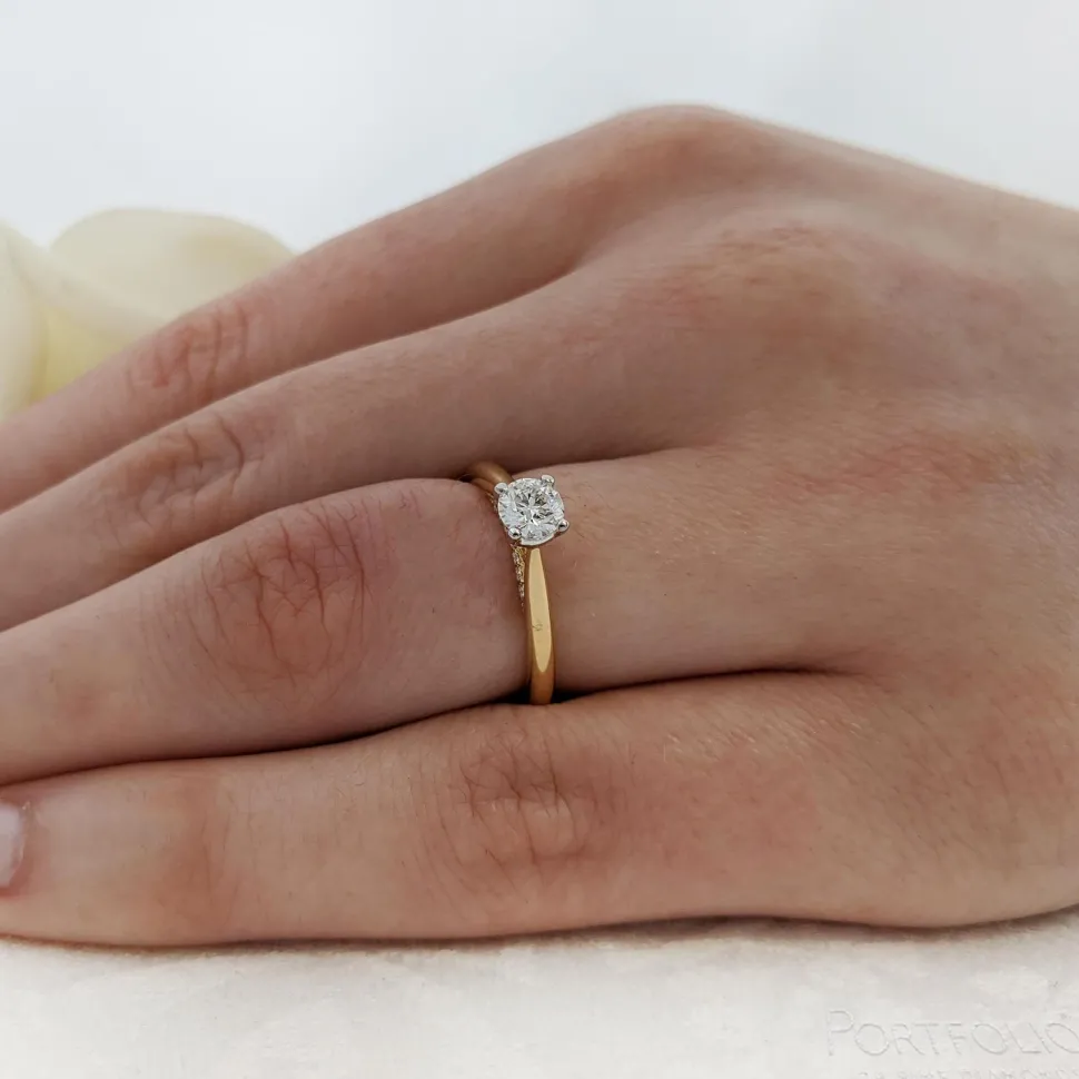Solitaire 0.40ct G SI1 Diamond Yellow Gold/Platinum Ring