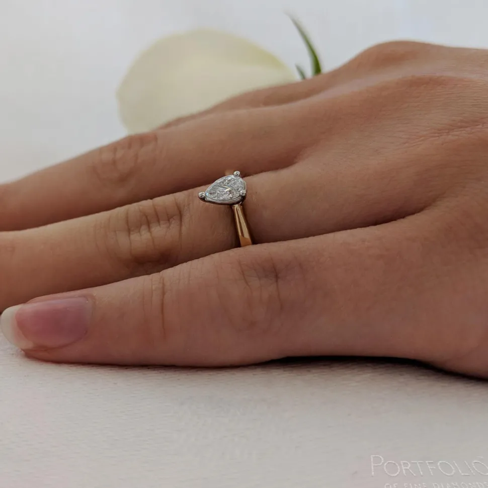 Solitaire 0.41ct G SI1 Diamond Yellow Gold/Platinum Ring