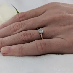 Solitaire 0.40ct G SI1 Diamond Rose Gold/Platinum Ring