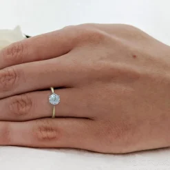 Solitaire 0.90ct G SI1 Diamond Yellow Gold/Platinum Ring