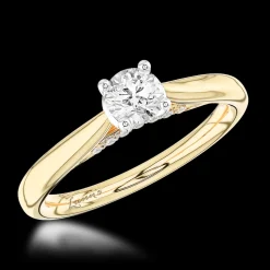 Solitaire 0.31ct G VS2 Diamond Yellow Gold/Platinum Ring