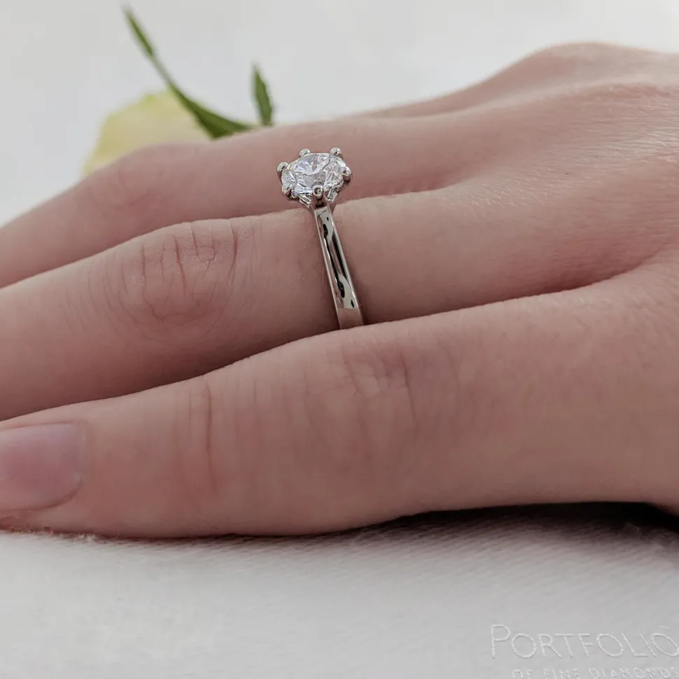 Solitaire 0.70ct G VS2 Diamond Platinum Ring