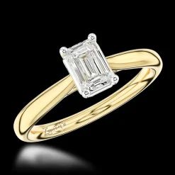 Solitaire 0.81ct G VVS2 Diamond Yellow Gold/Platinum Ring