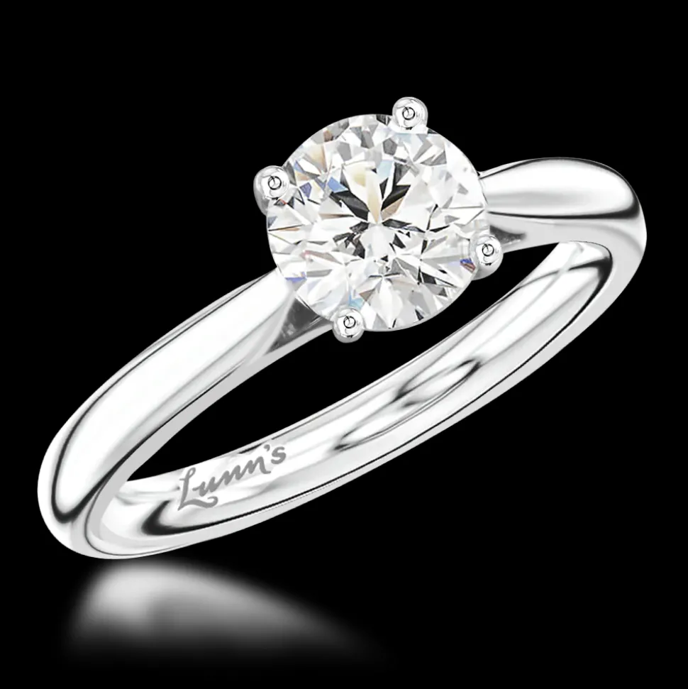 Solitaire 1.01ct H SI2 Diamond Platinum Ring