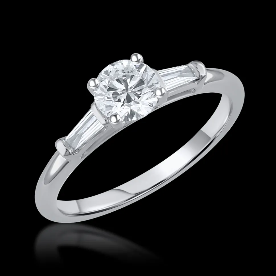 Solitaire 0.59ct H SI1 Diamond Platinum Ring