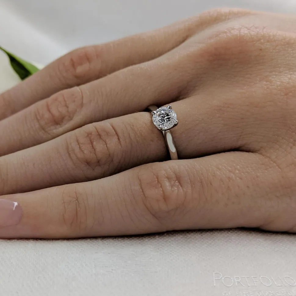 Solitaire 0.51ct H SI1 Diamond Platinum Ring