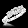 Three Stone 0.70 G SI1 Diamond Platinum Ring
