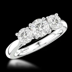 Three Stone 0.70 G SI1 Diamond Platinum Ring