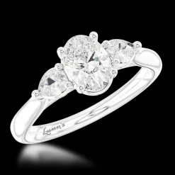 Three Stone 0.70ct D SI1 Diamond Platinum Ring