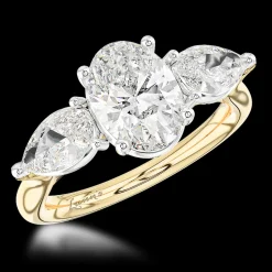 Three Stone 1.01ct D VS2 Diamond Yellow Gold/Platinum Ring