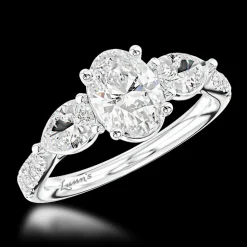Three Stone 0.70ct D VS2 Diamond Platinum Ring