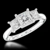 Three Stone 0.32ct E SI1 Diamond Platinum Ring