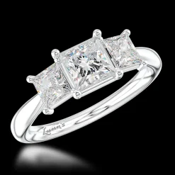 Three Stone 0.32ct E SI1 Diamond Platinum Ring