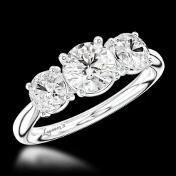 Three Stone 0.70ct E SI1 Diamond Platinum Ring