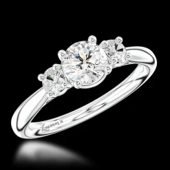Three Stone 0.50ct E SI1 Diamond Platinum Ring