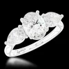 Three Stone 1.00ct E SI2 Diamond Platinum Ring