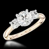 Three Stone 0.82ct E SI2 Diamond Rose Gold/Platinum Ring