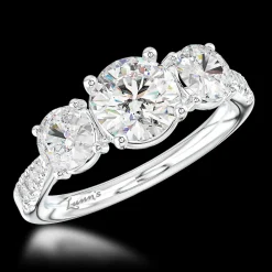 Three Stone 0.70ct E SI1 Diamond Platinum Ring