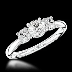 Three Stone 0.40ct E SI1 Diamond Platinum Ring