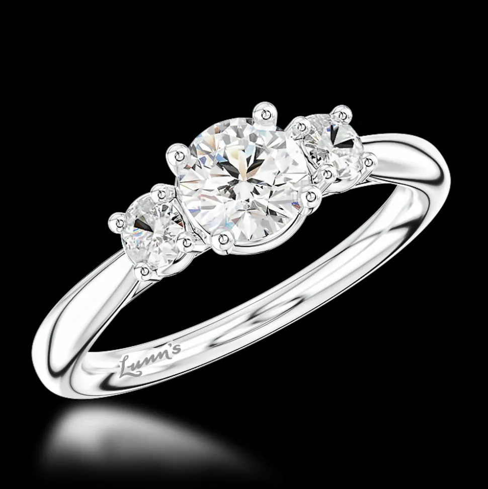 Three Stone 0.40ct E SI1 Diamond Platinum Ring