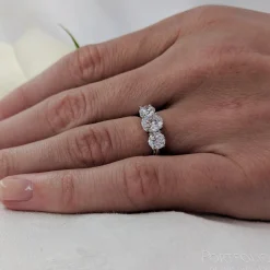 Three Stone 0.70ct E SI1 Diamond Platinum Ring