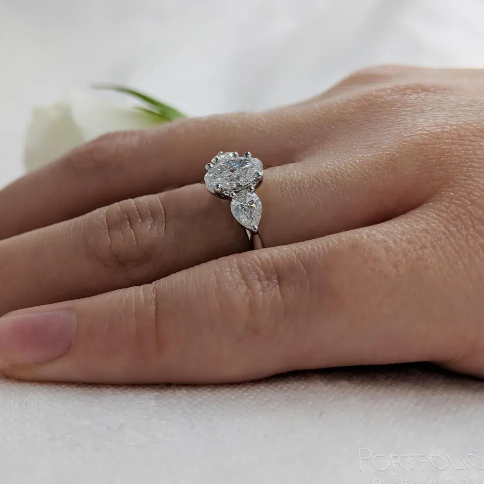 Three Stone 1.00ct E SI2 Diamond Platinum Ring